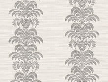 Load image into Gallery viewer, Wallquest/Lillian August Charcoal and Ivory Palm Frond Stripe Stringcloth LN10500 wallpaper