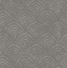 Load image into Gallery viewer, Seabrook Designs Charcoal and Metallic Silver Confucius Scallop AI41500 wallpaper