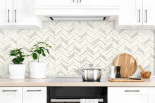 Load image into Gallery viewer, NextWall Chevron Marble Tile NW39205 wallpaper