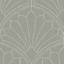 Load image into Gallery viewer, Wallquest/Seabrook Designs Cinder Gray and Ivory Scallop Medallion RY31501 wallpaper
