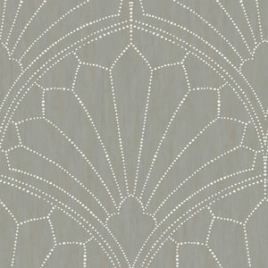 Wallquest/Seabrook Designs Cinder Gray and Ivory Scallop Medallion RY31501 wallpaper