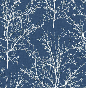 NextWall Coastal Blue Tree Branches NW36102 wallpaper
