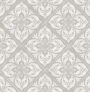 Wallquest/Lillian August Cove Gray and Silver Plumosa Tile LN11000 wallpaper