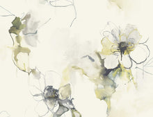 Load image into Gallery viewer, Wallquest/Seabrook Designs Dark Ash and Canary Anemone Watercolor Floral LW50001 wallpaper