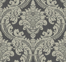 Load image into Gallery viewer, York Wallcoverings Dark Gray Tapestry Damask Wallpaper GR6021 wallpaper