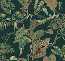 Load image into Gallery viewer, York Wallcoverings Dark Green Jungle Cat Wallpaper HO2141 wallpaper