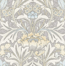 Load image into Gallery viewer, NextWall Daydream Grey &amp; Pearl Blue Morris Flower NW41500 wallpaper