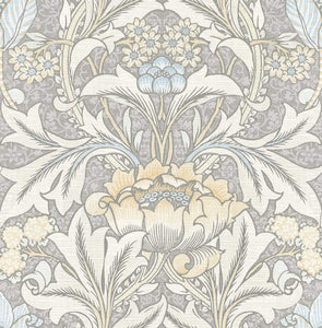 NextWall Daydream Grey & Pearl Blue Morris Flower NW41500 wallpaper