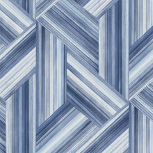 Load image into Gallery viewer, Wallquest/Seabrook Designs Denim and Sky Blue Geo Inlay LW50102 wallpaper