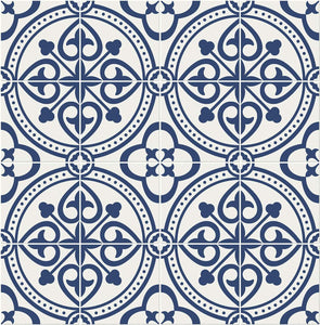 Lillian August/NextWall Denim Blue Villa Mar Tile LN30302 wallpaper