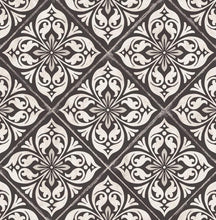 Load image into Gallery viewer, Wallquest/Lillian August Ebony and Silver Plumosa Tile LN11000 wallpaper