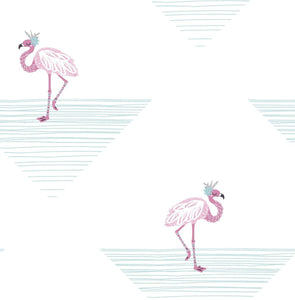 Seabrook Designs Fuchsia and Teal Dancing Flamingo DA61701 wallpaper