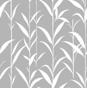 NextWall Gray Bamboo Leaves NW36402 wallpaper