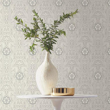 Load image into Gallery viewer, York Wallcoverings Gray Gatsby Damask Wallpaper DM4991 wallpaper