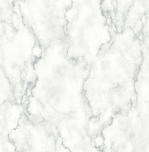 Load image into Gallery viewer, NextWall Gray &amp; Metallic Silver Faux Marble NW30400 wallpaper