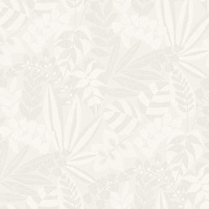 Wallquest/Seabrook Designs Gray Mist and Ivory Botanica Striped Leaves RY30600 wallpaper