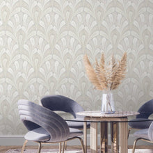Load image into Gallery viewer, York Wallcoverings Gray Shell Damask Wallpaper DM5021 wallpaper