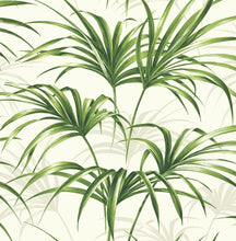 Load image into Gallery viewer, NextWall Green and Off-White Tropical Palm Leaf NW32502 wallpaper