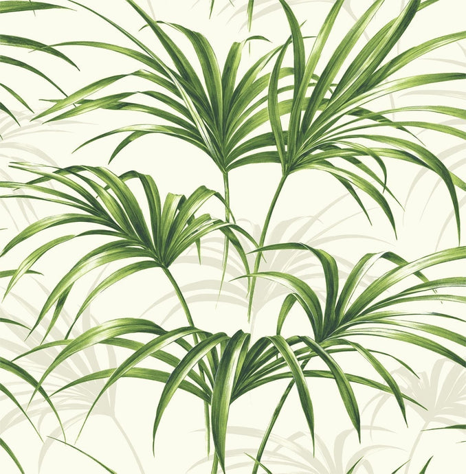 NextWall Green and Off-White Tropical Palm Leaf NW32502 wallpaper