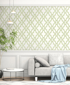 NextWall Green & White Green and White Tile Trellis NW31604 wallpaper
