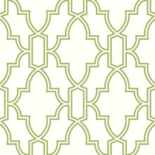 Load image into Gallery viewer, NextWall Green &amp; White Green and White Tile Trellis NW31604 wallpaper