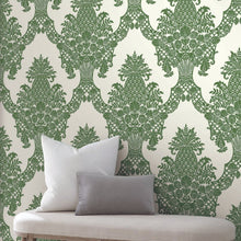 Load image into Gallery viewer, York Wallcoverings Green/White Pineapple Plantation Wallpaper DM4971 wallpaper