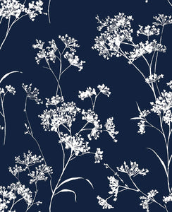 Lillian August/NextWall Hampton Blue Floral Mist LN30501 wallpaper
