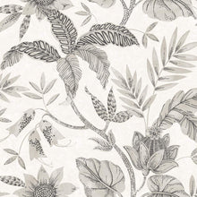 Load image into Gallery viewer, Wallquest/Seabrook Designs Ivory and Stone Rainforest Leaves RY30200 wallpaper