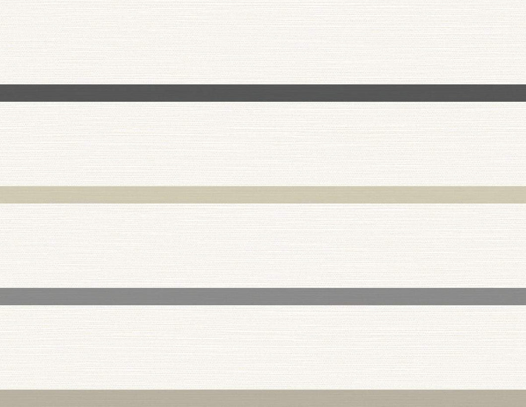 Wallquest/Lillian August Ivory, Wrought Iron, and Sand Dollar Crew Stripe LN11400 wallpaper