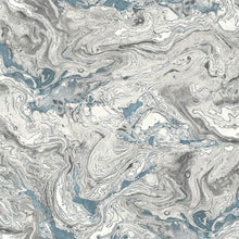 Load image into Gallery viewer, Lillian August/NextWall Lunar Rock &amp; Cerulean Faux Marble LN21002 wallpaper