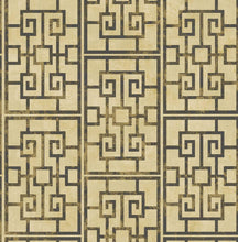 Load image into Gallery viewer, Seabrook Designs Metallic Gold and Ebony Dynasty Lattice AI40200 wallpaper