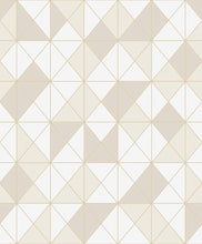 Load image into Gallery viewer, Wallquest/Seabrook Designs Metallic Gold and Ivory Metallic Geo AW70601 wallpaper