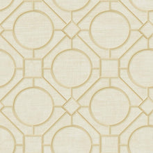 Load image into Gallery viewer, Seabrook Designs Metallic Gold and Linen Silk Road Trellis AI42401 wallpaper
