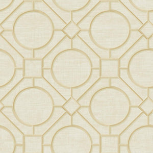 Seabrook Designs Metallic Gold and Linen Silk Road Trellis AI42401 wallpaper