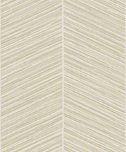 Load image into Gallery viewer, Wallquest/Seabrook Designs Metallic Gold and Off-White Herringbone Stripe AW70700 wallpaper