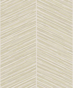 Wallquest/Seabrook Designs Metallic Gold and Off-White Herringbone Stripe AW70700 wallpaper
