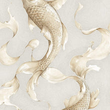 Load image into Gallery viewer, Seabrook Designs Metallic Gold and Off-White Koi Fish AI40600 wallpaper