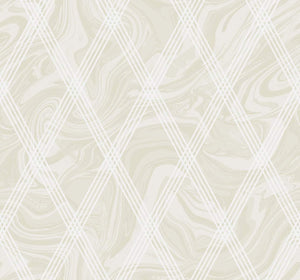 Wallquest/Seabrook Designs Metallic Gold and White Marble Diamond Geometric AW70900 wallpaper