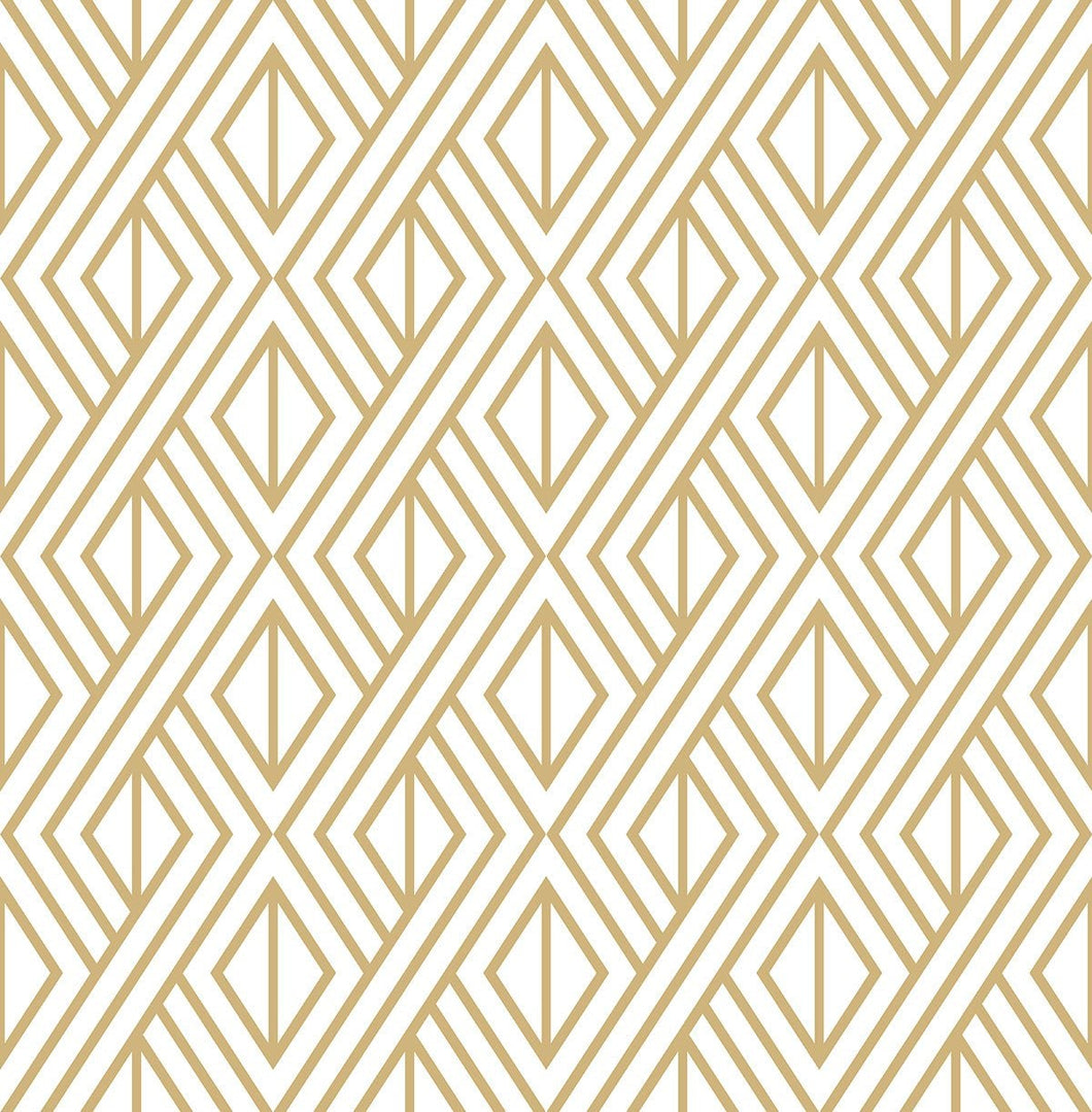 NextWall Metallic Gold & White Gold Diamond Geometric NW30105 wallpaper