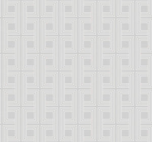 Wallquest/Seabrook Designs Metallic Gray and Off-White Interlocking Squares AW71600 wallpaper