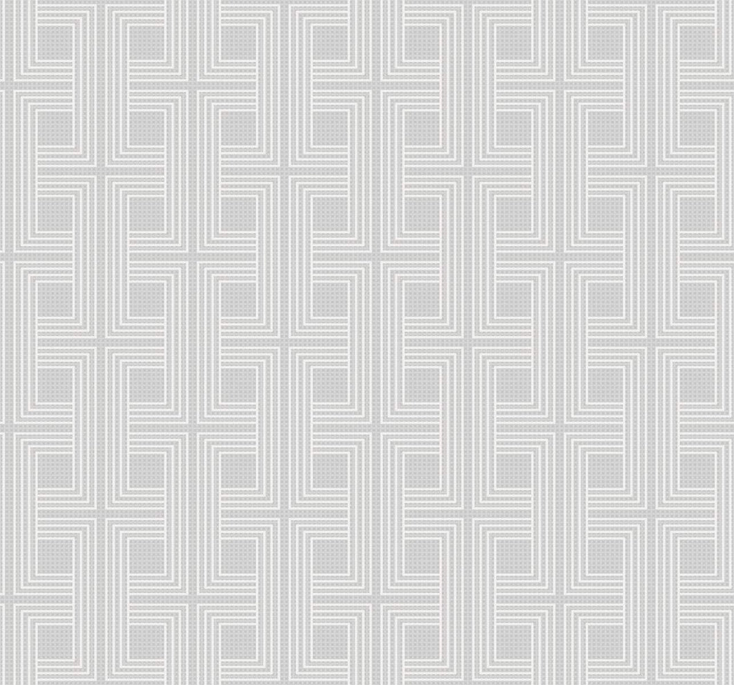 Wallquest/Seabrook Designs Metallic Gray and Off-White Interlocking Squares AW71600 wallpaper