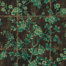 Load image into Gallery viewer, Seabrook Designs Metallic Mocha and Sea Green Great Wall Floral AI41901 wallpaper