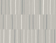Load image into Gallery viewer, Wallquest/Seabrook Designs Metallic Silver and Cove Gray Block Lines LW51200 wallpaper
