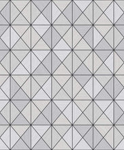 Load image into Gallery viewer, Wallquest/Seabrook Designs Metallic Silver and Ebony Metallic Geo AW70601 wallpaper