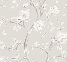 Load image into Gallery viewer, Wallquest/Lillian August Metallic Silver and Fog Southport Floral Trail LN11101 wallpaper