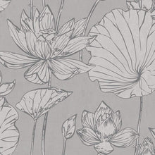 Load image into Gallery viewer, Seabrook Designs Metallic Silver and Gray Lotus Floral AI42300 wallpaper