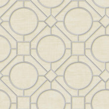 Load image into Gallery viewer, Seabrook Designs Metallic Silver and Linen Silk Road Trellis AI42401 wallpaper