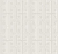 Load image into Gallery viewer, Wallquest/Seabrook Designs Metallic Tan and Off-White Interlocking Squares AW71600 wallpaper