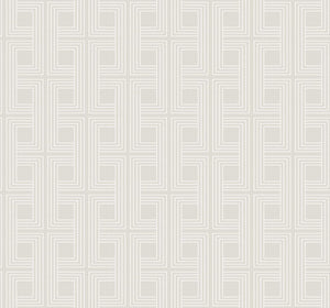 Wallquest/Seabrook Designs Metallic Tan and Off-White Interlocking Squares AW71600 wallpaper