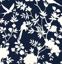 Load image into Gallery viewer, Lillian August/NextWall Midnight Blue Mono Toile LN20502 wallpaper